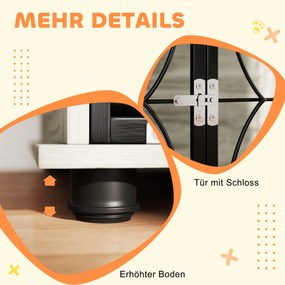 Klatka dla psa PawHut, klatka schronienie z zamknięciem dla dużych psów, Szara