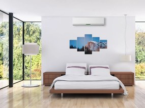 Obraz - Nocny szczyt gór (125x70 cm)
