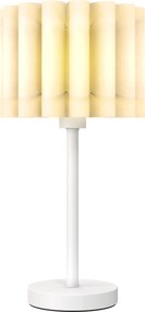 HOMCOM Lampa biurkowa w stylu retro, Lampa nocna, Plastikowy klosz, Przełącznik, Biała