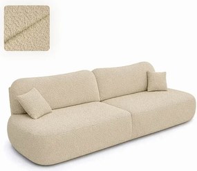Sofa AVERIO Rozkładana Dwuosobowa Beżowa Boucle Japandi