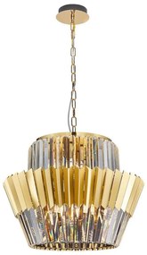 Żyrandol na łańcuchu DONNA 12xE14/40W/230V śr. 55 cm złoty