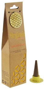 Zestaw pachnących organicznych kadzidełekSandalwood, 12 szt., z ceramicznym stojakiem
