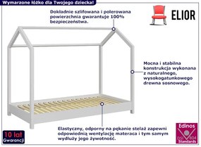 Białe łóżko dziecięce typu domek 80x180 Moxi