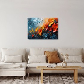 Obraz na szkle - Abstrakcyjny obraz kwiatów III. (70x50 cm)