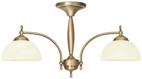 Niski żyrandol mosiężny dwuramienny C-S2K