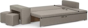 Kanapa sofa 3 os z funkcją spania MILO2 Beżowy