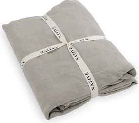 Jasnoszaro-szarobrązowa lniana pościel jednoosobowa 135x200 cm Natural – Native Natural