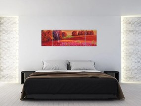 Obraz czerwonego krajobrazu (170x50 cm)