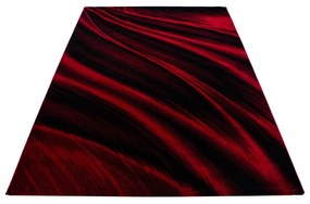 Dywan nowoczesny Miami fale czerwono-czarny 240 cm x 340 cm
