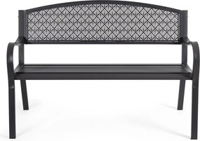 Antracytowa metalowa ławka ogrodowa Lizette – Bizzotto