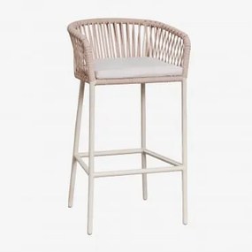 Zestaw 4 Wysokich Stołków Arhiza Kremowa Tapioca & ↑75 Cm - Sklum