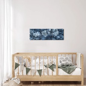 Obraz - Śnieżny las (z zegarem) (90x30 cm)