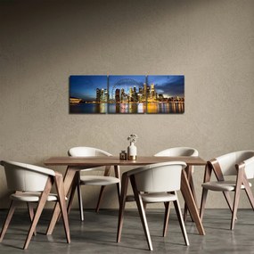 Obraz drapaczy chmur (z zegarem) (90x30 cm)