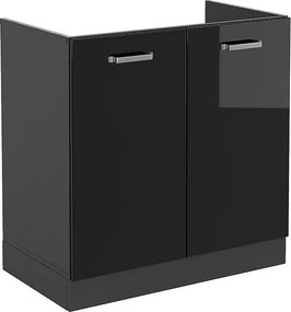 Szafka pod zlew czarny wysoki połysk 80x46x81.6 r-line