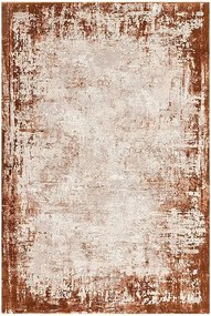 Dywan abstrakcyjny - 200x290cm - pomarańczowy, kremowy - Kuza Border