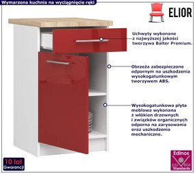 Nowoczesna czerwona szafka kuchenna Tyos