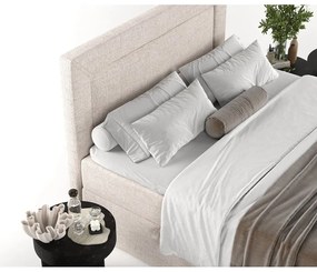 Beżowe łóżko boxspring ze schowkiem 200x200 cm Imagine – Maison de Rêve