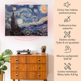 Klarstein Wonderwall Art Smart 500W Panel na Podczerwień W Formie Obrazu Noc