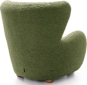 Zielony fotel uszak baranek oliwkowy T7-M08