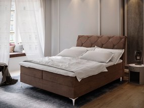 Masseno Łóżko kontynentalne MACON z pojemnikiem na pościel 180x200 cm - Brązowy, ASTON 04