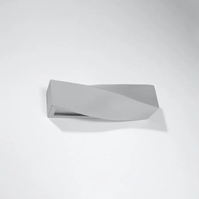 Kinkiety nowoczesny Sigmonix, ceramika/szkło - 1 źródło światła 4000K - L.42 x H.14 cm - szary