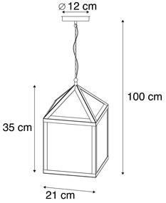 Zewnetrzna Inteligentna zewnętrzna lampa wisząca czarna IP23 z Wifi G95 - Amsterdam Rustykalny / Vintage Oswietlenie zewnetrzne