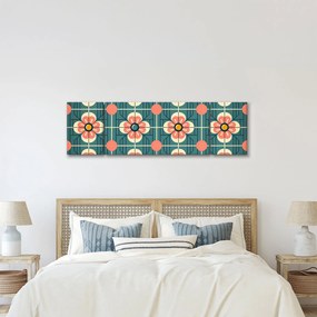 Obraz - Retro wzór z kwiatami (170x50 cm)