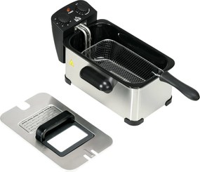 HOMCOM Frytkownica, Pojemność 3 Litry, Moc 2000W, Przezroczysta Pokrywa, Uchwyt Chłodny w Dotyku, Czarna