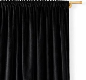 Zasłona gotowa welurowa na taśmie 140x250 CZARNA velvet żabki tunel Virella