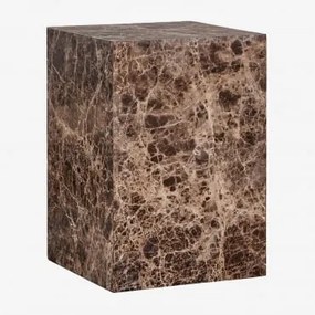Zestaw 2 Szafek Nocnych 35x35 Cm Z Naturalnego Kamienia Aluret Brązowy Marmur Emperador - Sklum