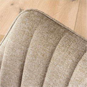 Krzesło Tapicerowane Obrotowe do Salonu LEMON Beżowe Nowoczesne Skandynawskie