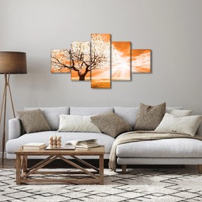 Pomarańczowy obraz drzewa (125x70 cm)