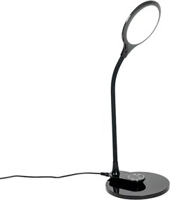 Lampa stołowa i ścienna czarna w komplecie z LED i ściemniaczem dotykowym - Joni