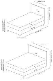 Beżowe tapicerowane łóżko dwuosobowe ze schowkiem i stelażem 160x200 cm Safir – Kalune Design