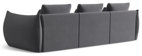 Ciemnoszara aksamitna sofa 332 cm Bloom – Micadoni
