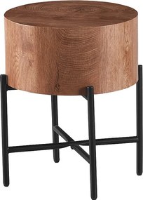 Stolik kawowy - MDF i metal - Brązowy - MAKINA