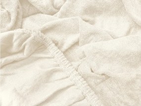 PrzytulneMieszkanie.pl Frotte prześcieradło EXCLUSIVE jasnokremowe 180 x 200 cm
