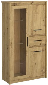 Przeszklona Witryna Z Szufladą Dąb Artisan N3-M23