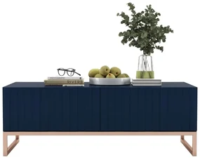 Stolik kawowy TAL 3D 110x54cm granatowy mat/gold MEBLE LINDNER