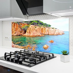 Szkło nad Blatem Fale Rozbijające się o Skały