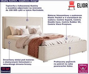 Tapicerowane łóżko z zagłówkiem 120x200 Mensis 2X - 36 kolorów