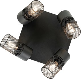 Industrialny reflektor sufitowy czarny 4-punktowy regulowany - Jim