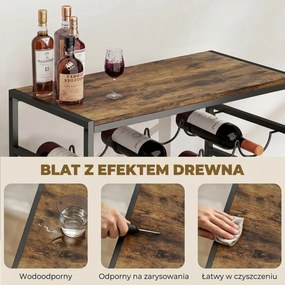 HOMCOM Stojak na wino na 30 butelek wolnostojący stojak z metalu do piwnicy, magazynu, 59 x 30 x 88,5 cm Rustykalny brąz | Aosom PL