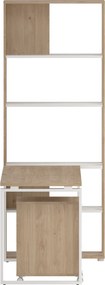 Biurko z regałem i kontenerkiem Sign jackson hickory/biały mat