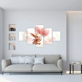 Obraz - Królik z balonami (125x70 cm)