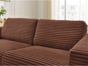 Pomarańczowa sztruksowa rozkładana sofa do spania 240 cm Hugo – Bobochic Paris