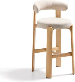 Beżowy/w jasnym naturalnym kolorze hoker z litego drewna jesionowego (wysokość siedziska 75 cm) Granite – Kave Home