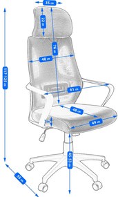 Czarne nowoczesne krzesło biurowe obrotowe ergonomiczne - Uris