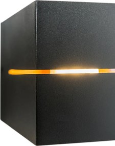 Nowoczesna lampa ścienna czarna i złota 9,7 cm - Transfer Groove