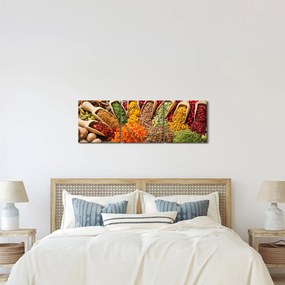 Obraz - Przyprawy z całego świata (z zegarem) (90x30 cm)